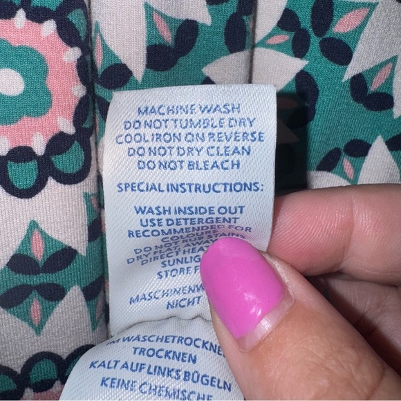 BODEN Shift Jersey V Neck Geometric Mandala Mini Dress WL861 Size 6P Petite - Picture 14 of 14